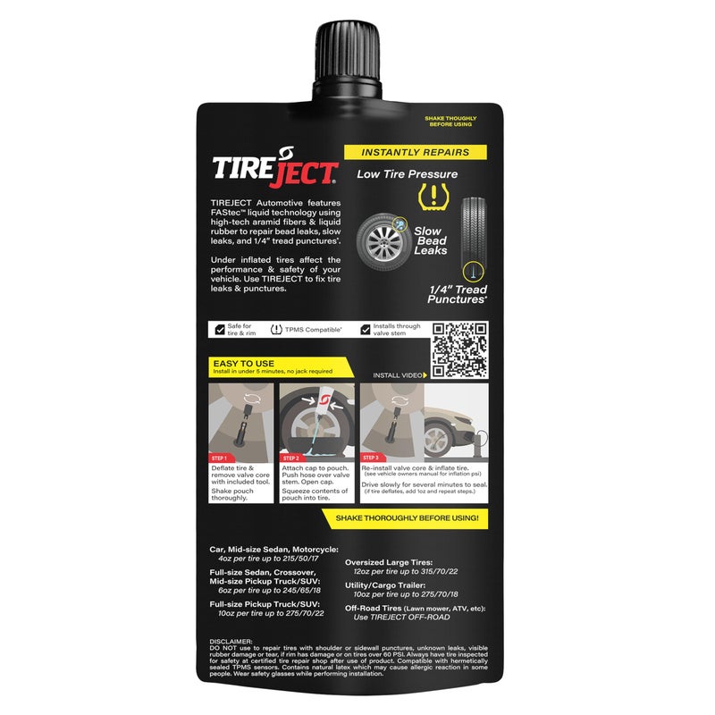 TireJect Automotive Full-Size Truck/SUV 2-in-1 Tire Sealant & Bead Sealer Kit for tire Repair of leaks and punctures - Image 3